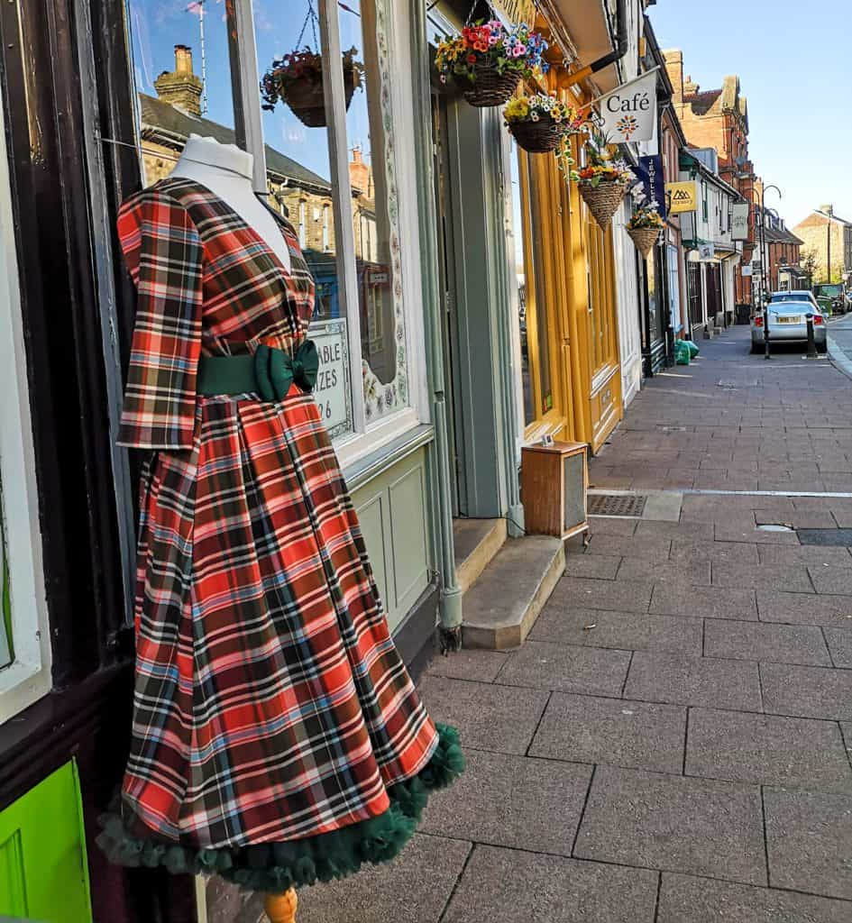 Shopping street St John's street in Bury St Edmunds. 
