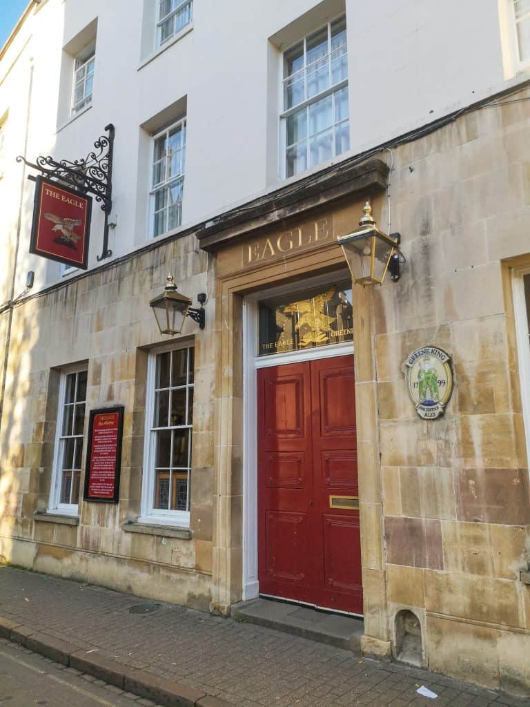 Most famous pub in Cambridge, the Eagle. Having a pint there is one of the fun things to do in Cambridge.