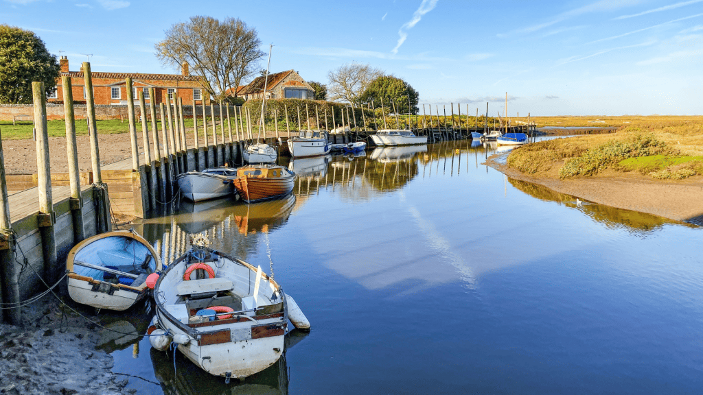 Boats at the Blakeney Village.
