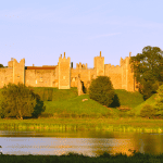 A view at the Framlingham Castle in Suffolk when it's sunny.