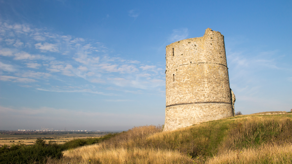 View at the Hadleigh Castle in Essex, one of the ruins of castles in Essex.