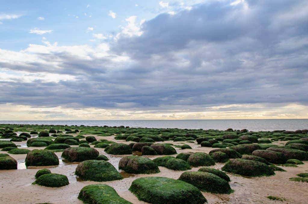Sunset at Hunstanton Beach, one of the best beaches in Norfolk.