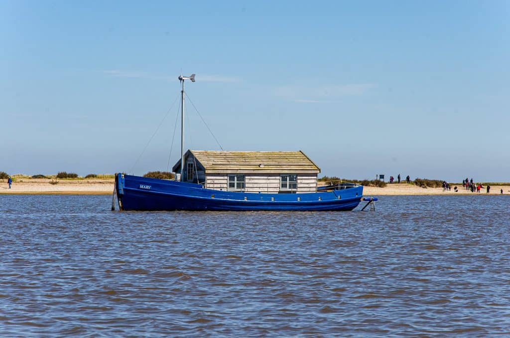 View at a boat at Blakeney Point in North Norfolk.