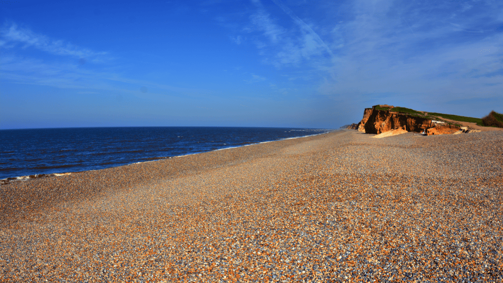 View of a Weybourne beach on a sunny day