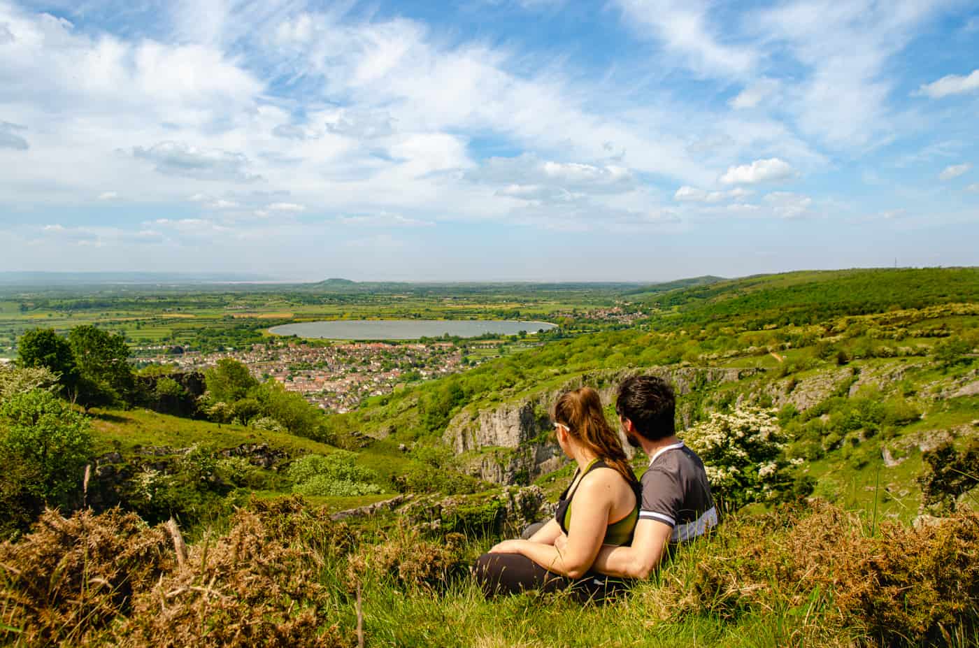 A couple enjoining views of the surroundings of the Cheddar Gorge in England.