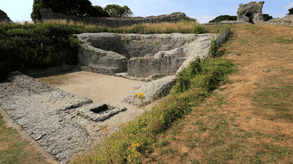 A view of the ruins of the Castle Rising, one of the castles in Norfolk.