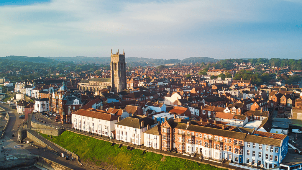 View at the town of Cromer in Norfolk.