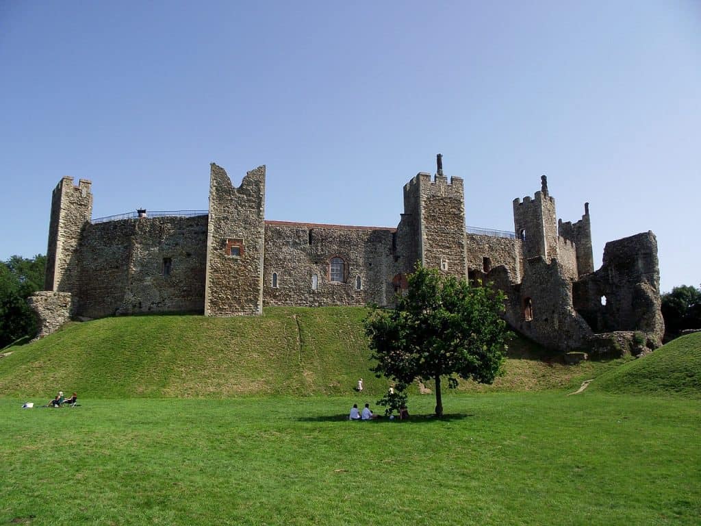 Framlingham Castle on a sunny day.