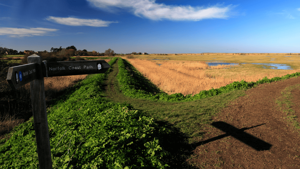 View at the Norfolk Coast Path in North Norfolk.