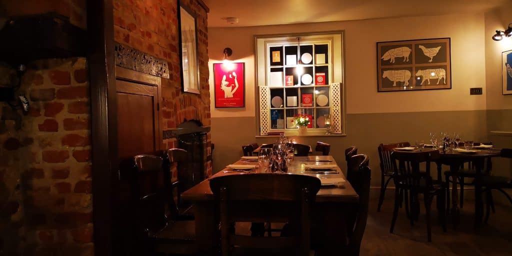 Inside of Pea Porridge restaurant in Bury St Edmunds.