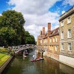Punting in Cambridge near Mathematical Bridge