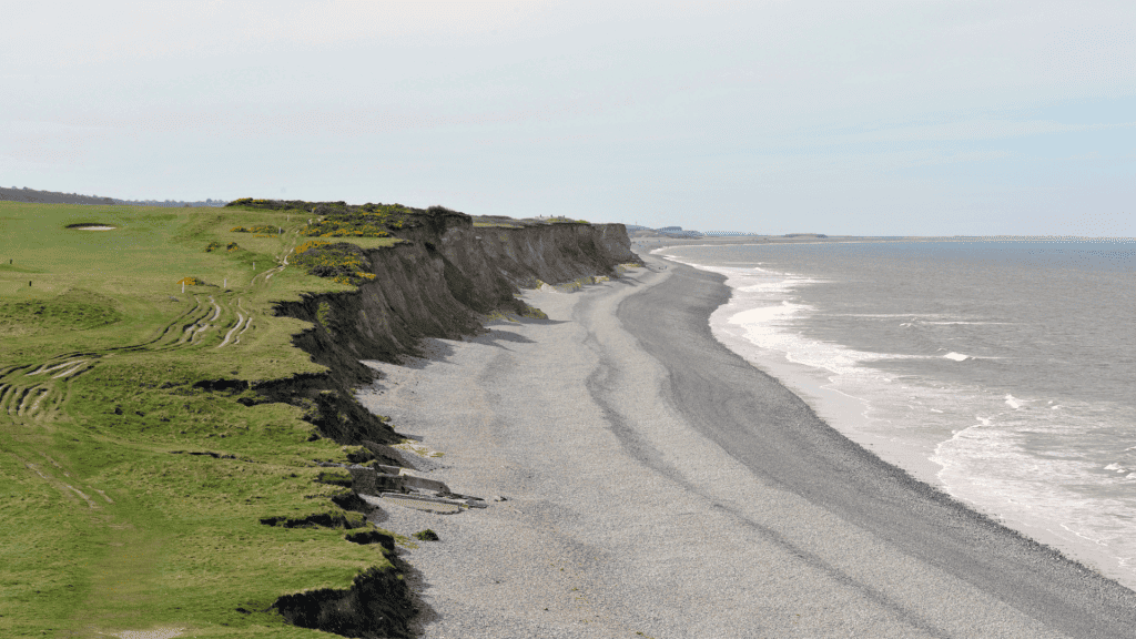 View at the cliffs on Sheringham Beach in North Norfolk.