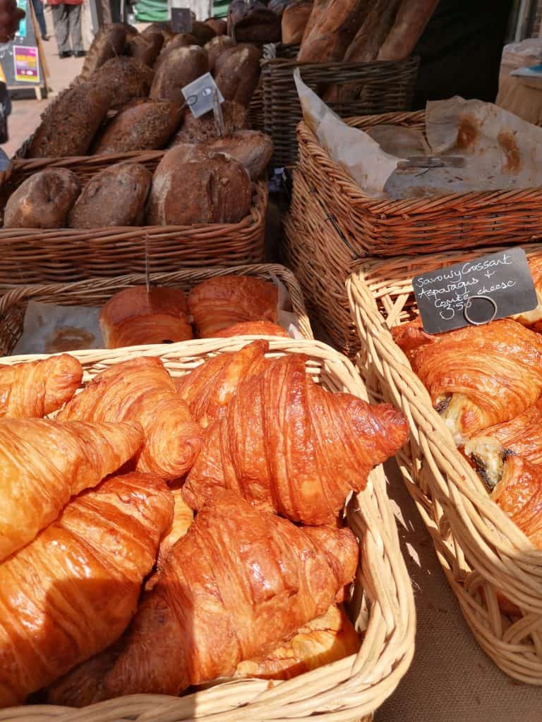 Croissants and other products at a Wooster's bakery Bury St Edmunds.