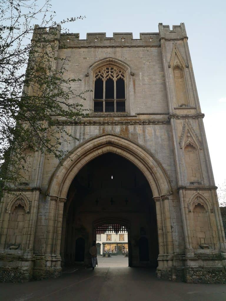 The historical Old Tower - the entrance to Abby Gardens Bury St Edmunds, one of the best Bury St Edmunds attractions.