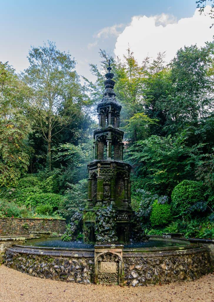 Fountain in the Plantation garden park Norwich.