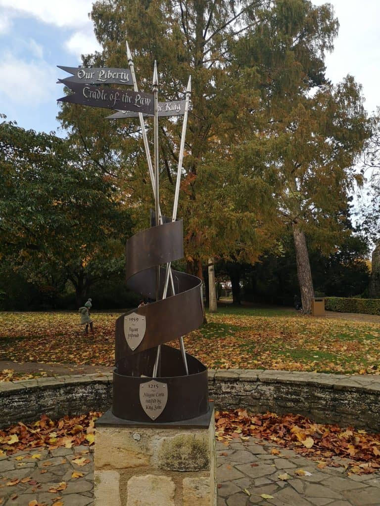 An artwork - statue in Abby Gardens Bury St Edmunds.