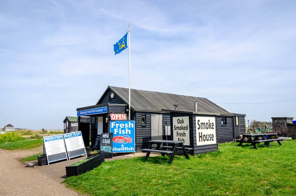 Smoke House on the beach in Aldeburgh.