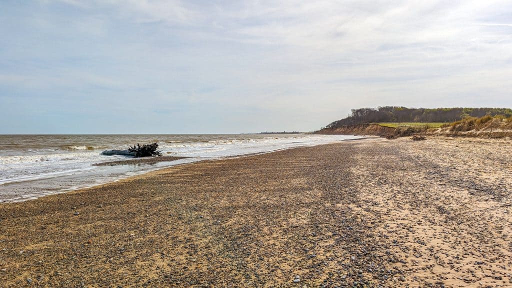 View at the Covehithe beach in Suffolk Coast and Heaths AONB.