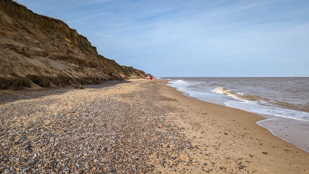 View at the Covehithe beach, one of the best beaches in Suffolk.