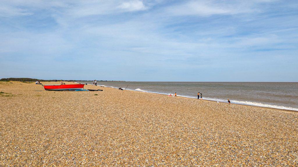 View at the Dunwich Beach in Suffolk Coast & Heaths AONB.