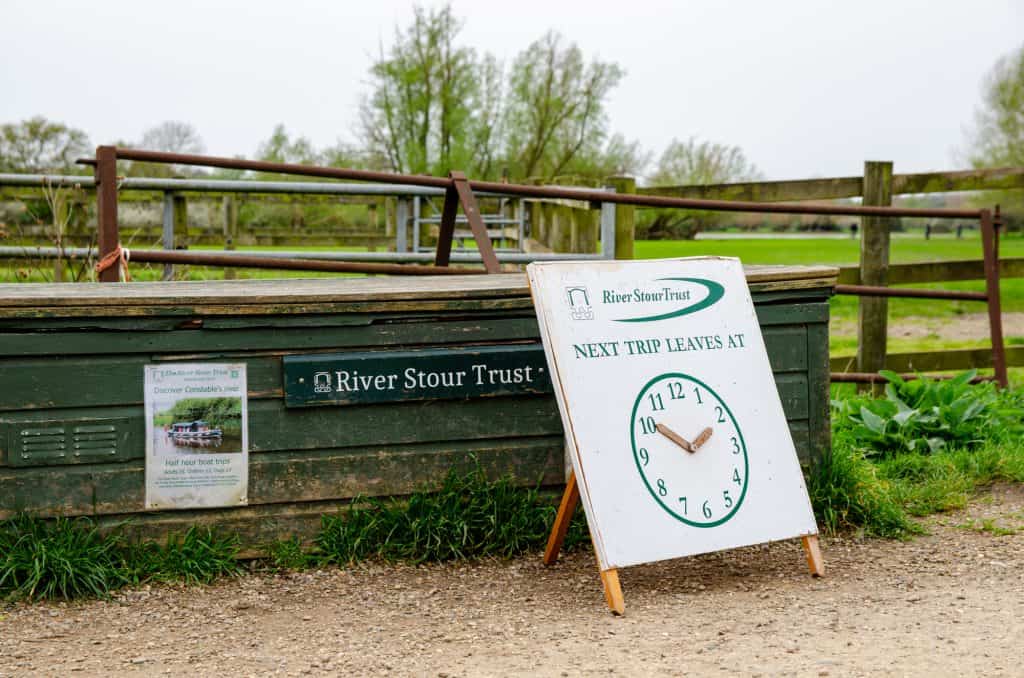 River Stour Trust boat trips stand in Flatford Mill.