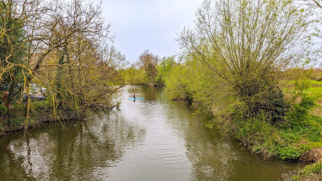 Paddleboarding on the river Stour in Dedham.