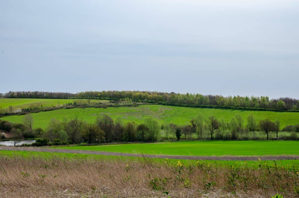 View at the countryside including the Bures Dragon near Dedham Vale ANOB
