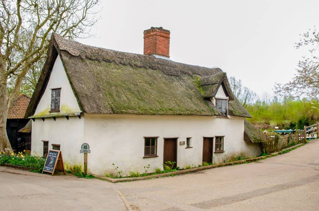 Historical Flatford Bridge Cottage in Flatford.