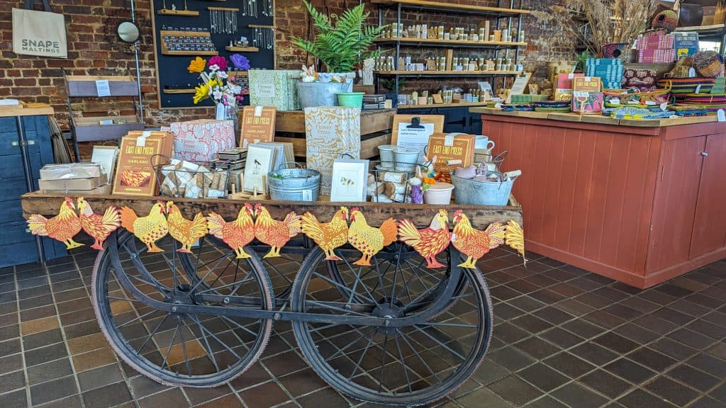 A shop in Snape Maltings in Suffolk Coast and Heaths AONB.