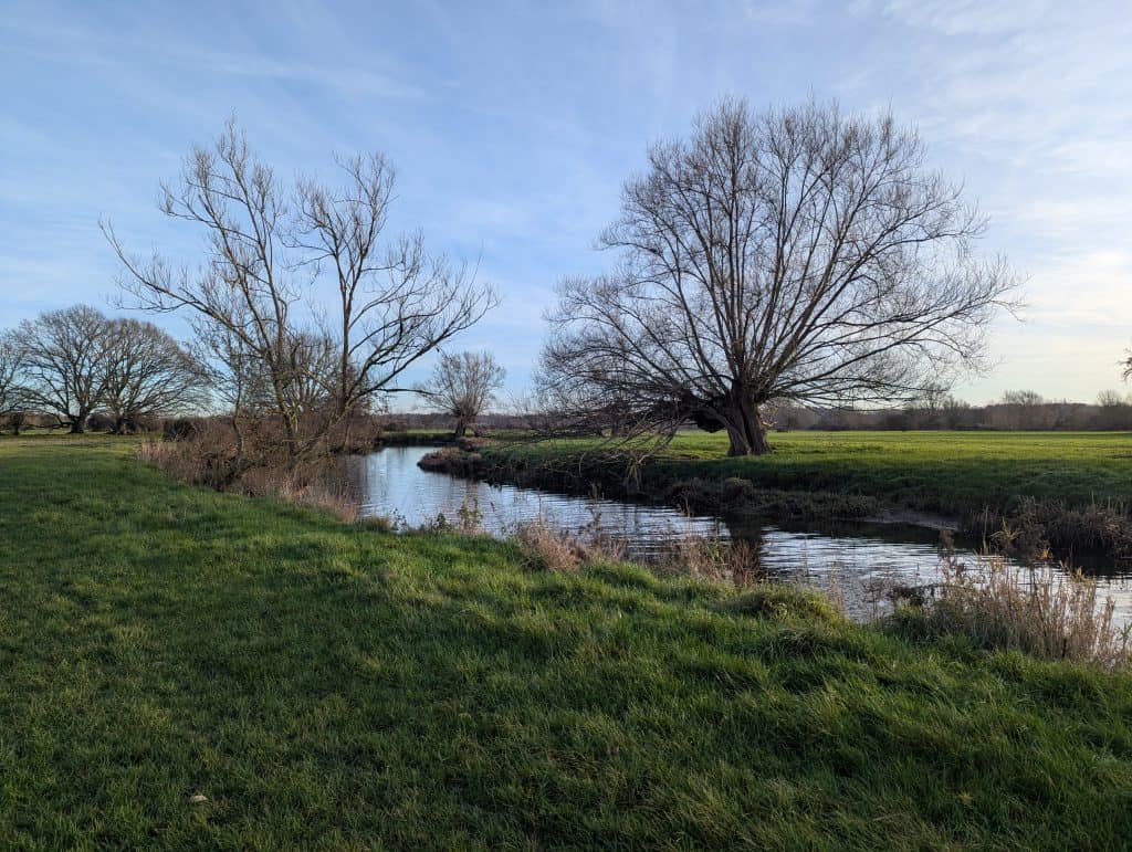 Winter walk around the river in Dedham on a sunny winter day.
