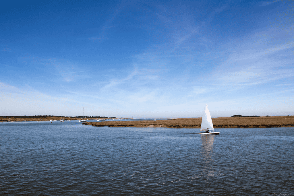 Sailing near Wells-nexxt-the-Sea in Norfolk Coast AONB.