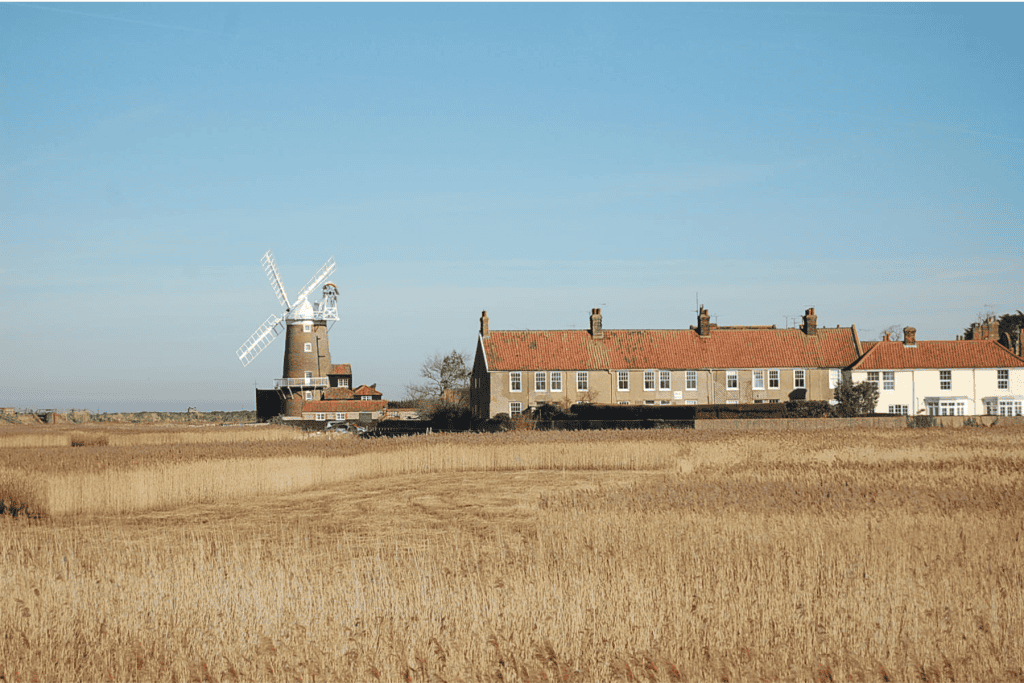 View at the windmill in Clay next the Sea in Norfolk Coast AONB.