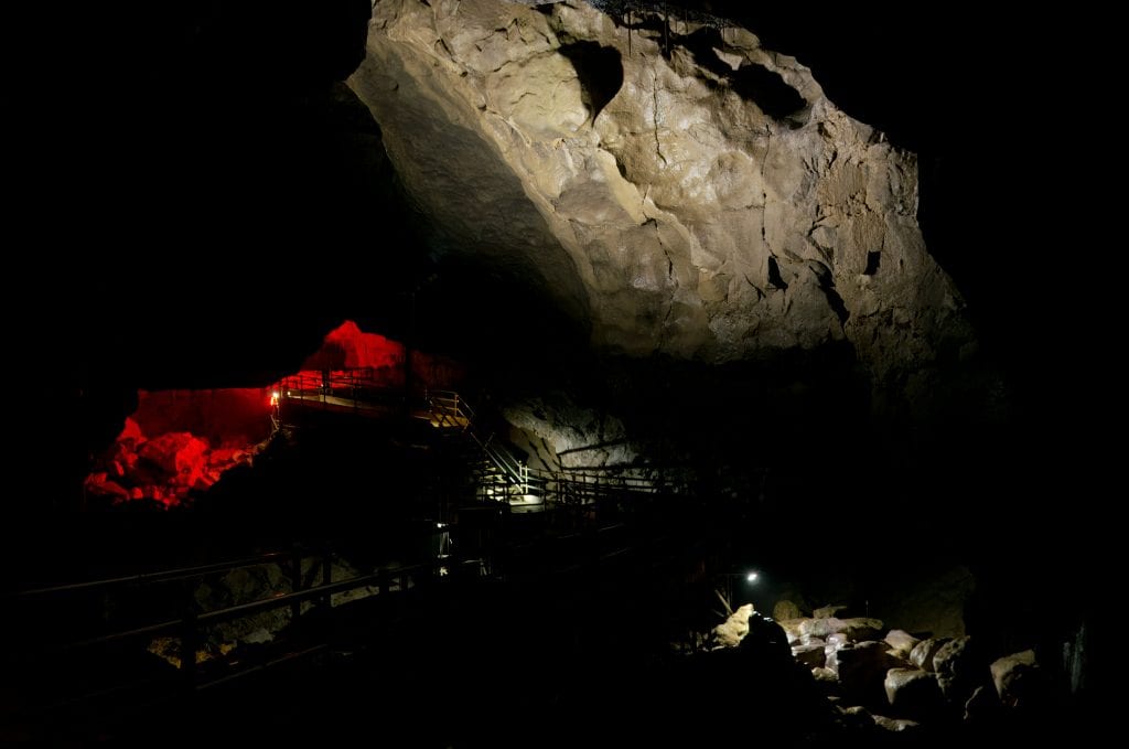 A chamber in the White Scar Cave in Yorkshire Dales.