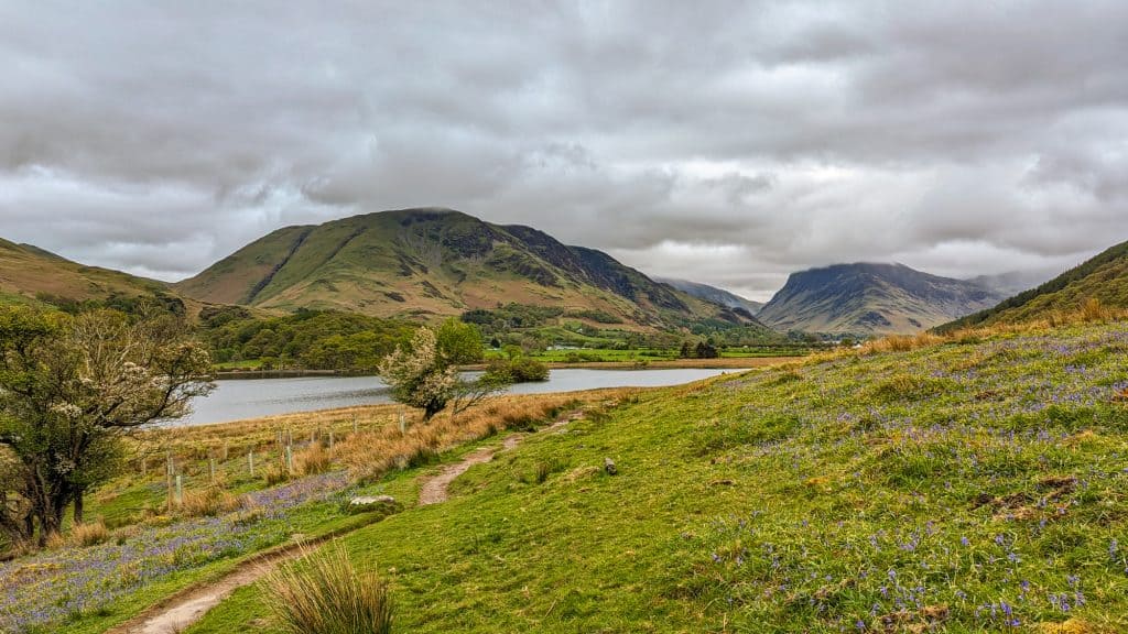 View at the lakes and hills near Buttermere.
