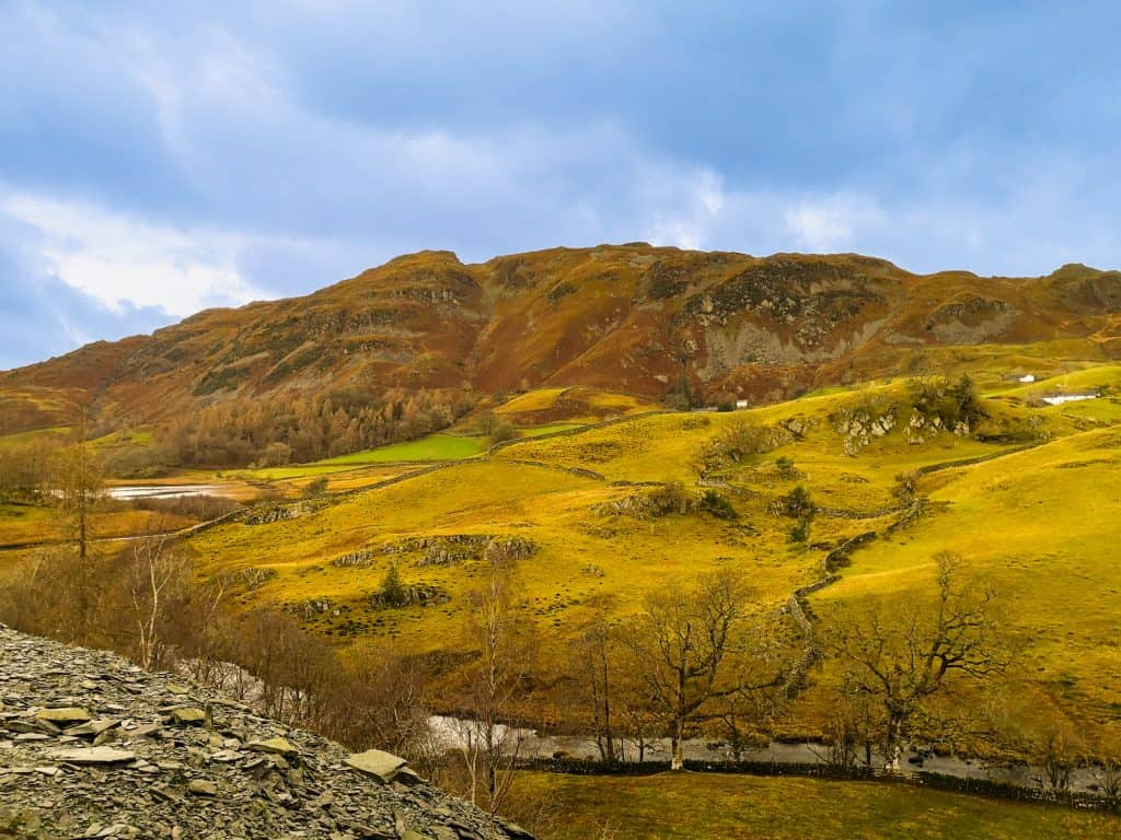 View from the area around the Cathedral Cave in the Lake District.
