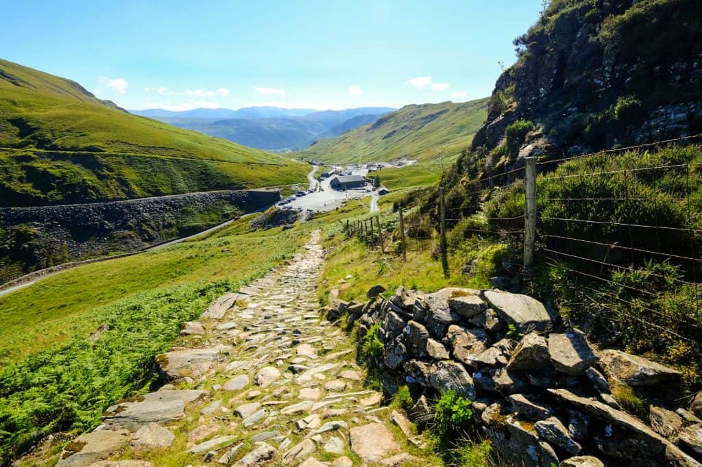View at the Honister Slate mine from above.