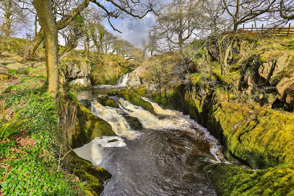 View at the Singleton Waterfall in the Yorkshire Dales.