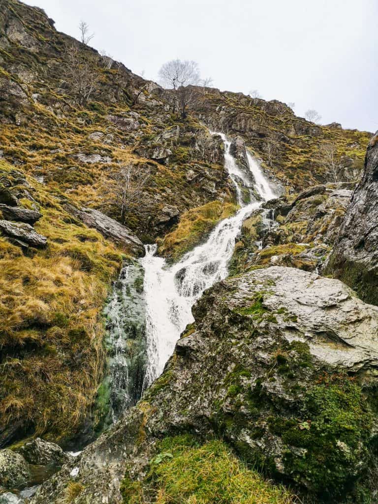 A view at the Moss Force waterfall in the Lake District.