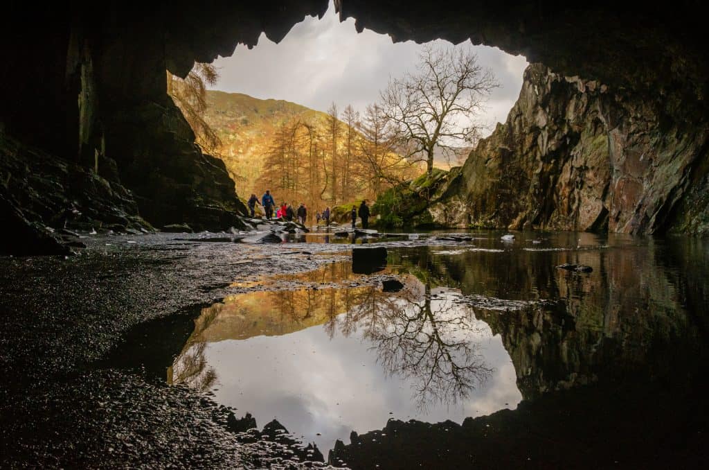 Rydal cave in the Lake District, one of the best Lake District caves.