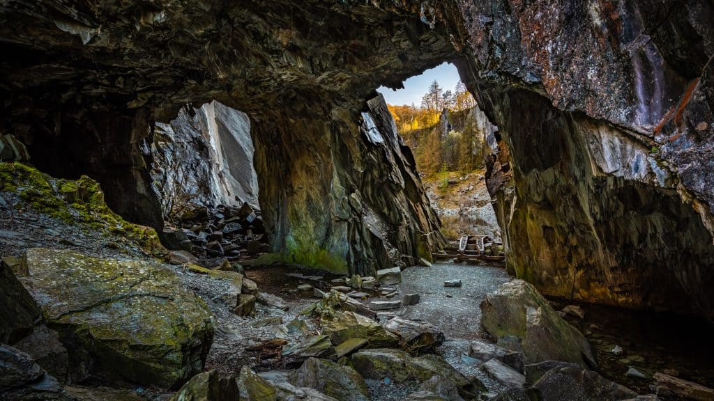 Skull Cave in the Hodges Close Quarry in the Lake District.