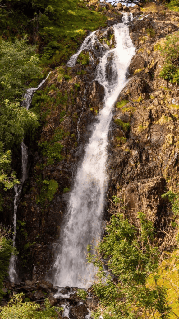 A detail view at the Taylor Gill Force waterfall in Lake District.