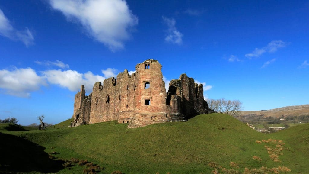 View at the ruins of the Brough Castle on a sunny day.