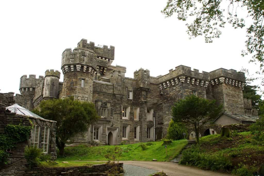 View at the Wray Castle, one of the most beautiful Lake District castles.