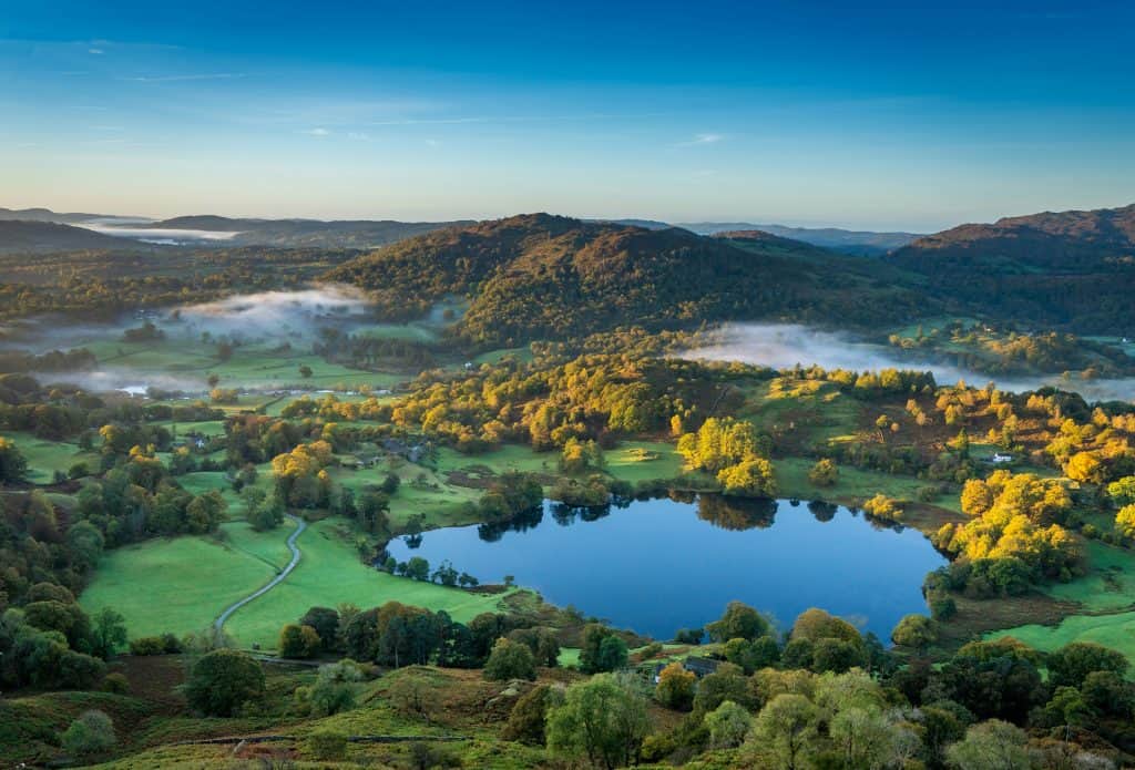 Viewpoint with Grasmere lake.
