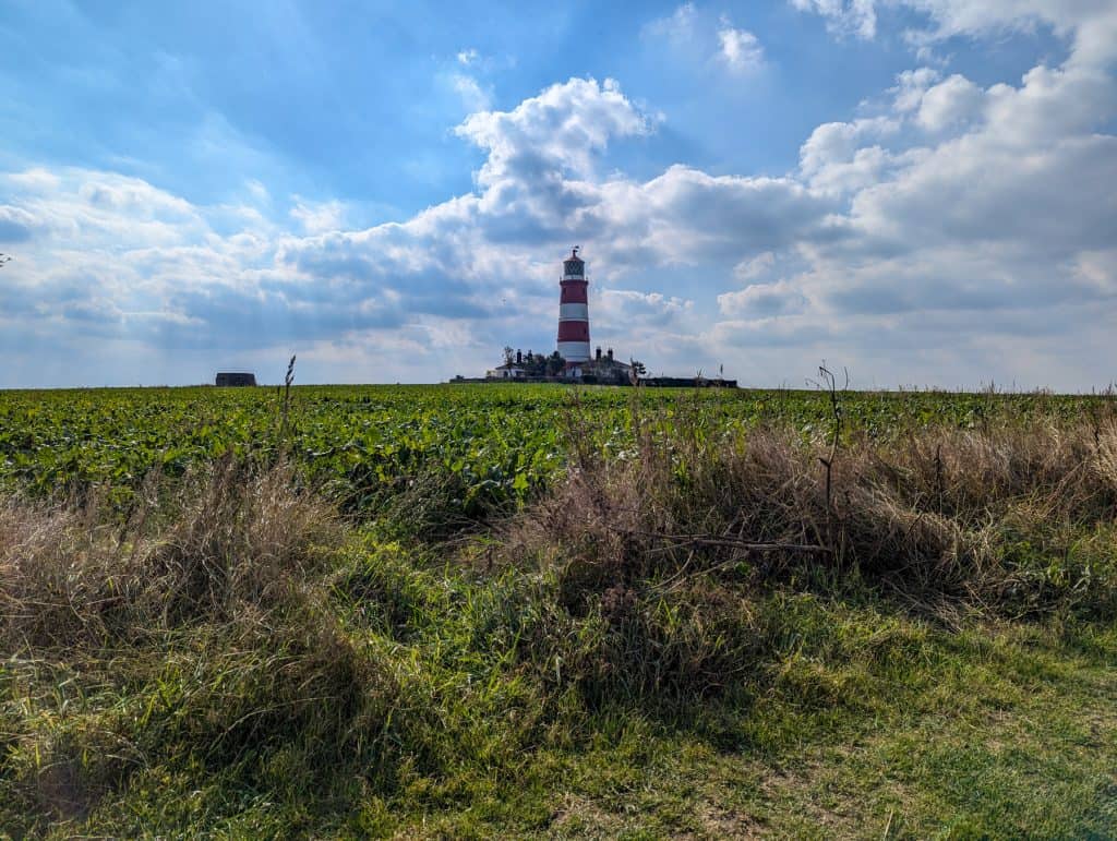 View at the Happisburgh Lighthouse on a sunny day in autumn.
