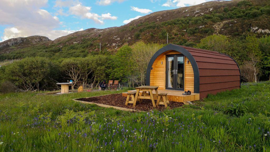 Cute pods in nature are perfect Isle of Skye dog friendly accommodation.