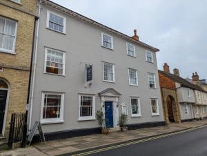 View at the building of the Chantry hotel in Bury St Edmunds.