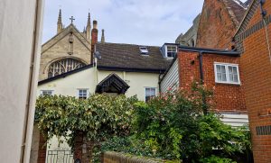 A building with an apartment in Bury St Edmunds with cathedral views.