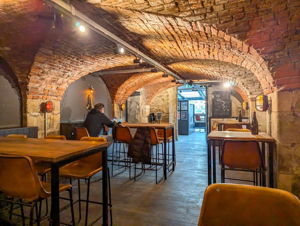 Interior of a celler type pub in Edinburgh Leith.