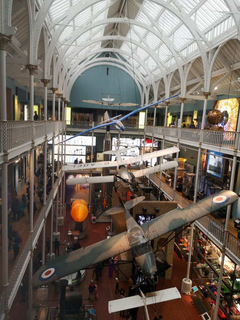 National Museum of Scotland - view at the hall with planes.